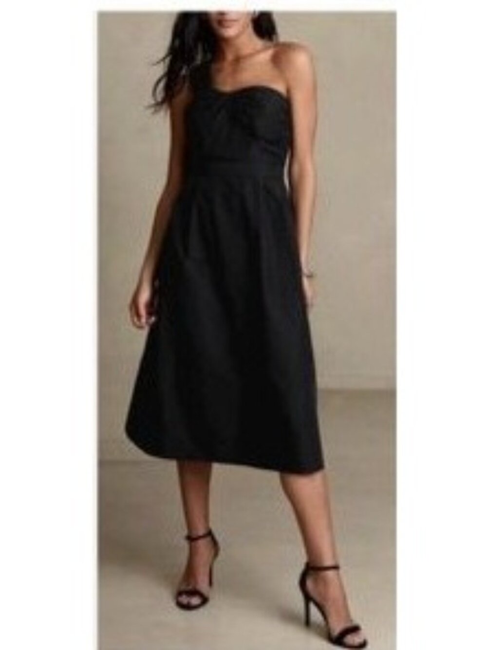 Banana Republic One Shoulder Black taffeta Cocktail Dress size 6 tall new $150